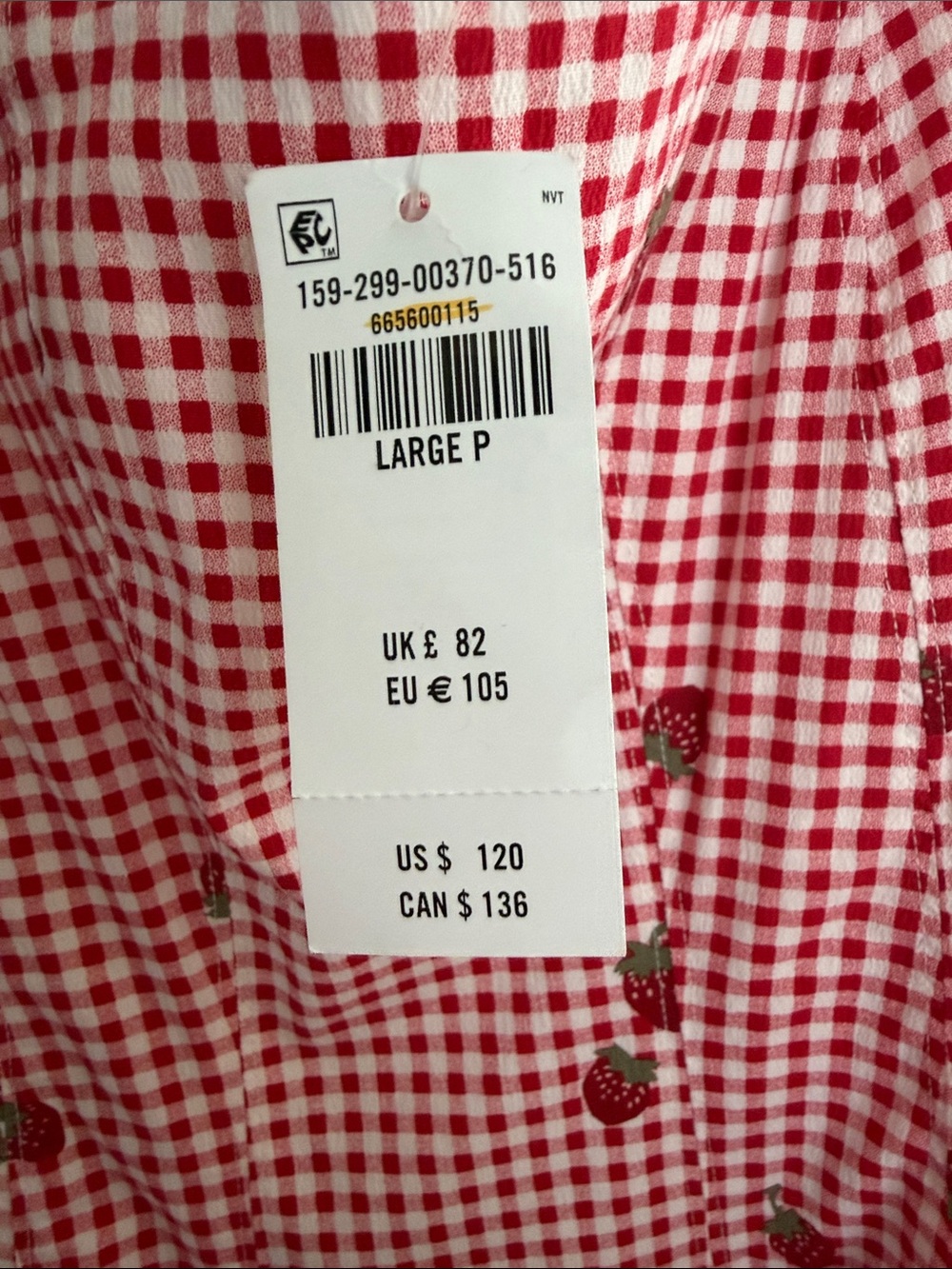 Abercrombie & Fitch Pink Gingham Maxi Dress with Strawberry Print - Picture 2 of 10